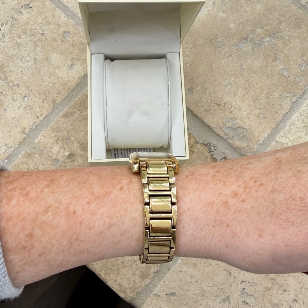 Anne Klein Gold Rectangular Bracelet Watch - Picture 3 of 6
